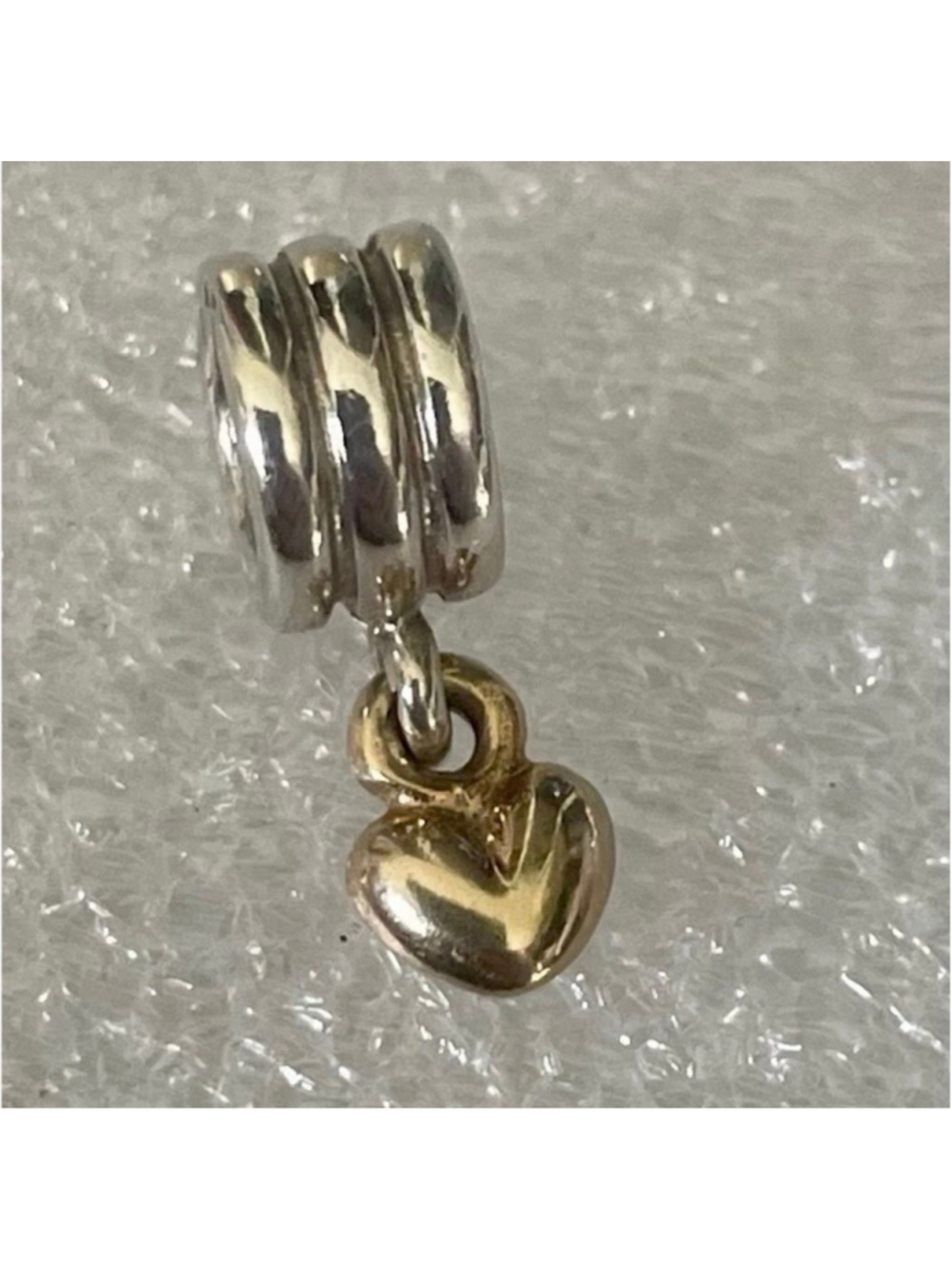 Pandora 14k Gold Heart & Sterling Silver Dangle Charm